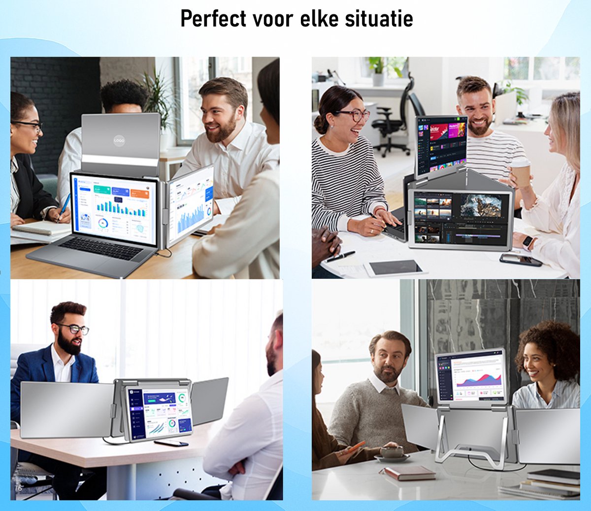 Portable Monitor quad Geschikt Voor 12” / 16,5” 1 Cable