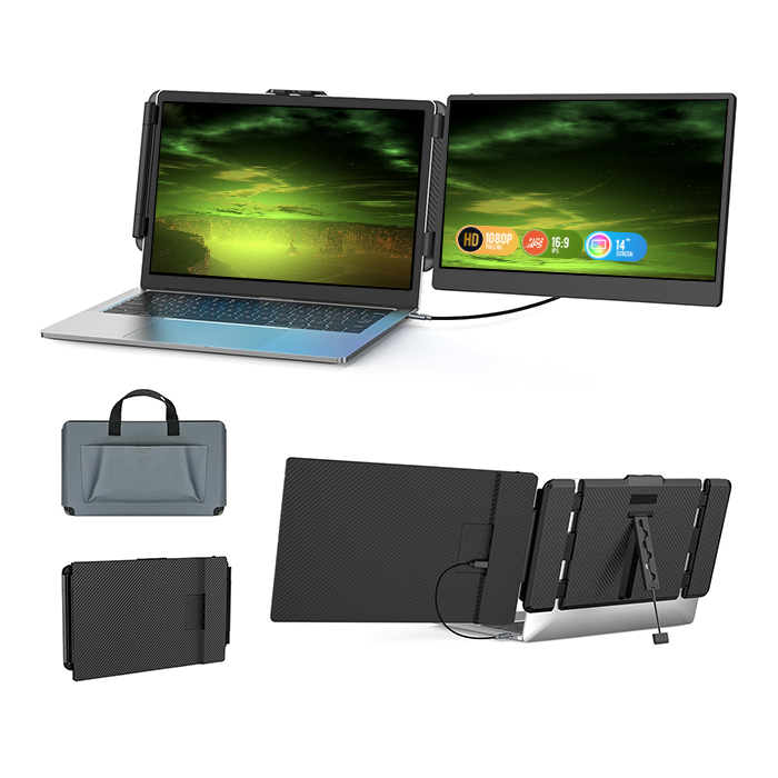 Portable monitor enkel scherm 14'' Carbon look