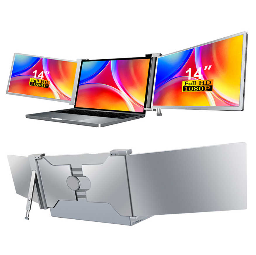 Portable Monitor Triple Geschikt Voor 14” / 17,3” Grijs